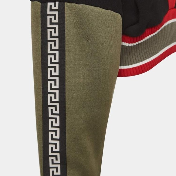 Versace Black, Red, and White Cropped Hoodie - Picture 8 of 13